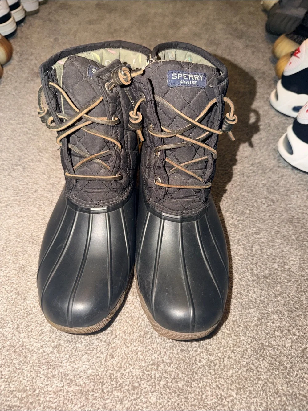 Sperry Black Waterproof Duck Boots 8.5